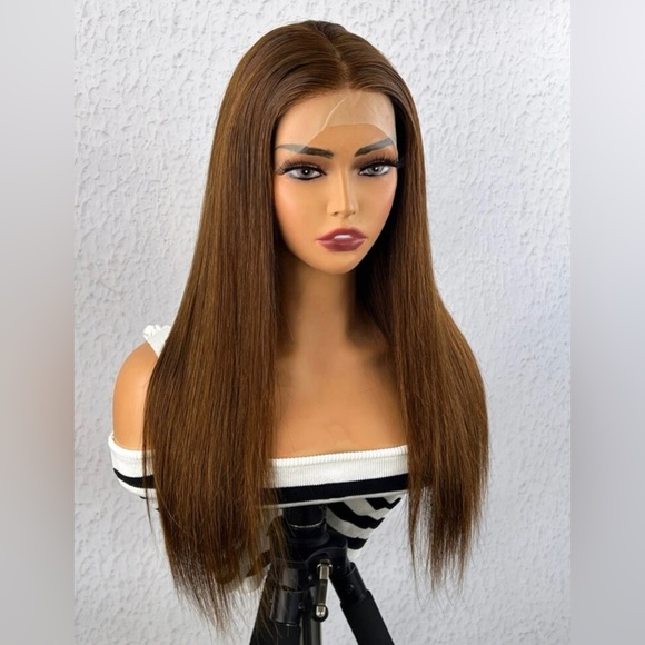 13*4*1 Lace Front 180% Density Straight Human Hair Wig 18 inches - Picture 1 of 7